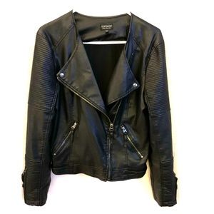 TOPSHOP Faux Leather Biker Jacket (Pre-owned)